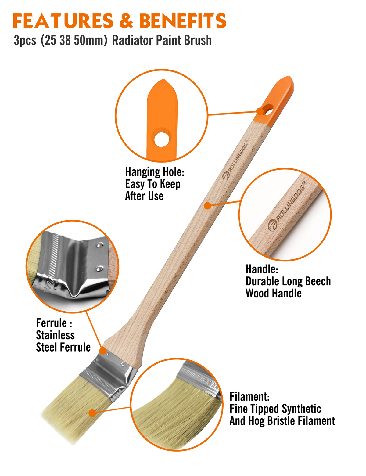 75mm Bent Ferrule Brush