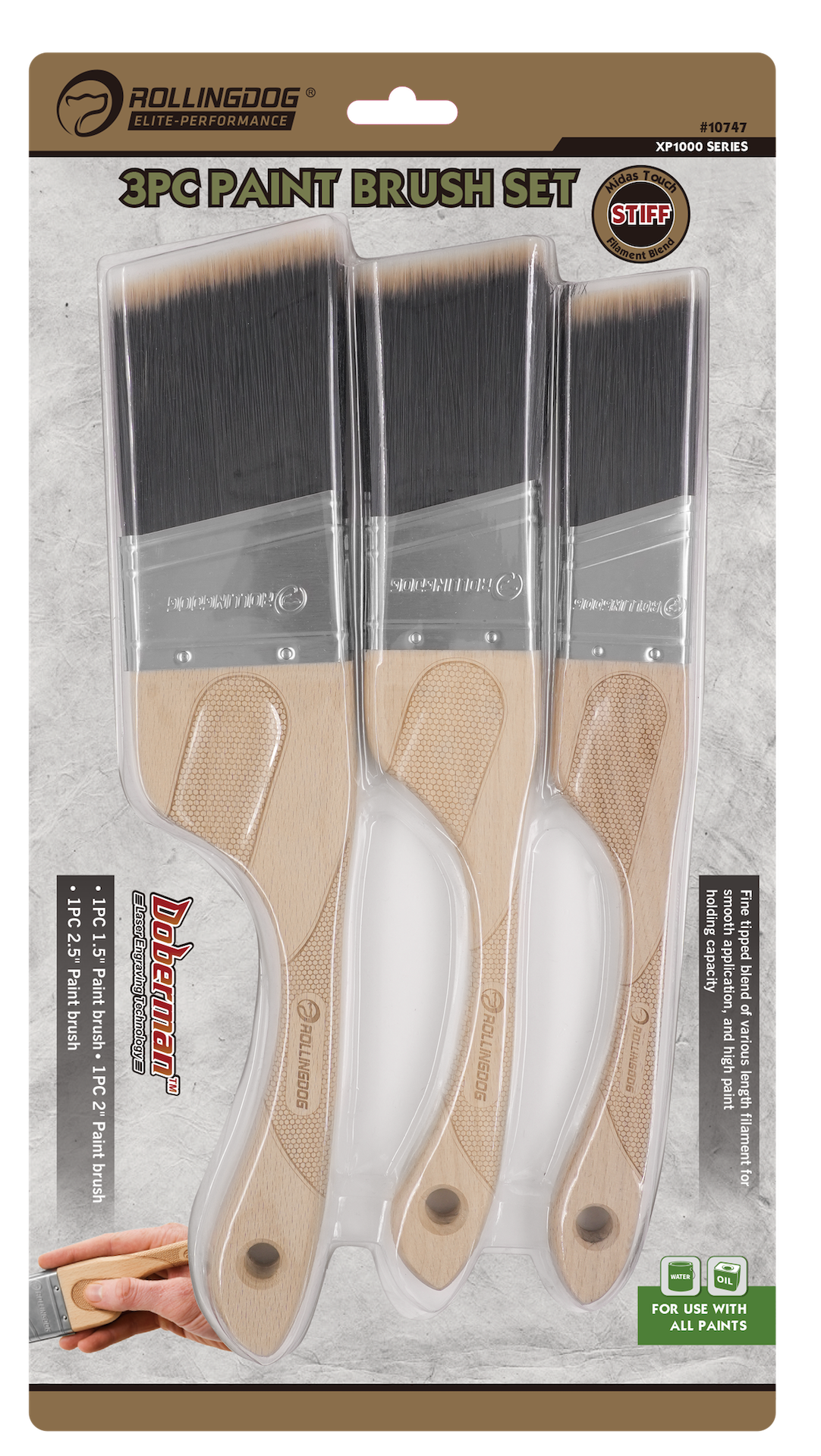 DOBERMAN™ 
3PC Paint Brush Set