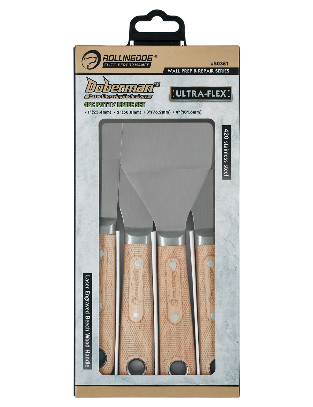 DOBERMAN™
4PC Putty Knife Set
