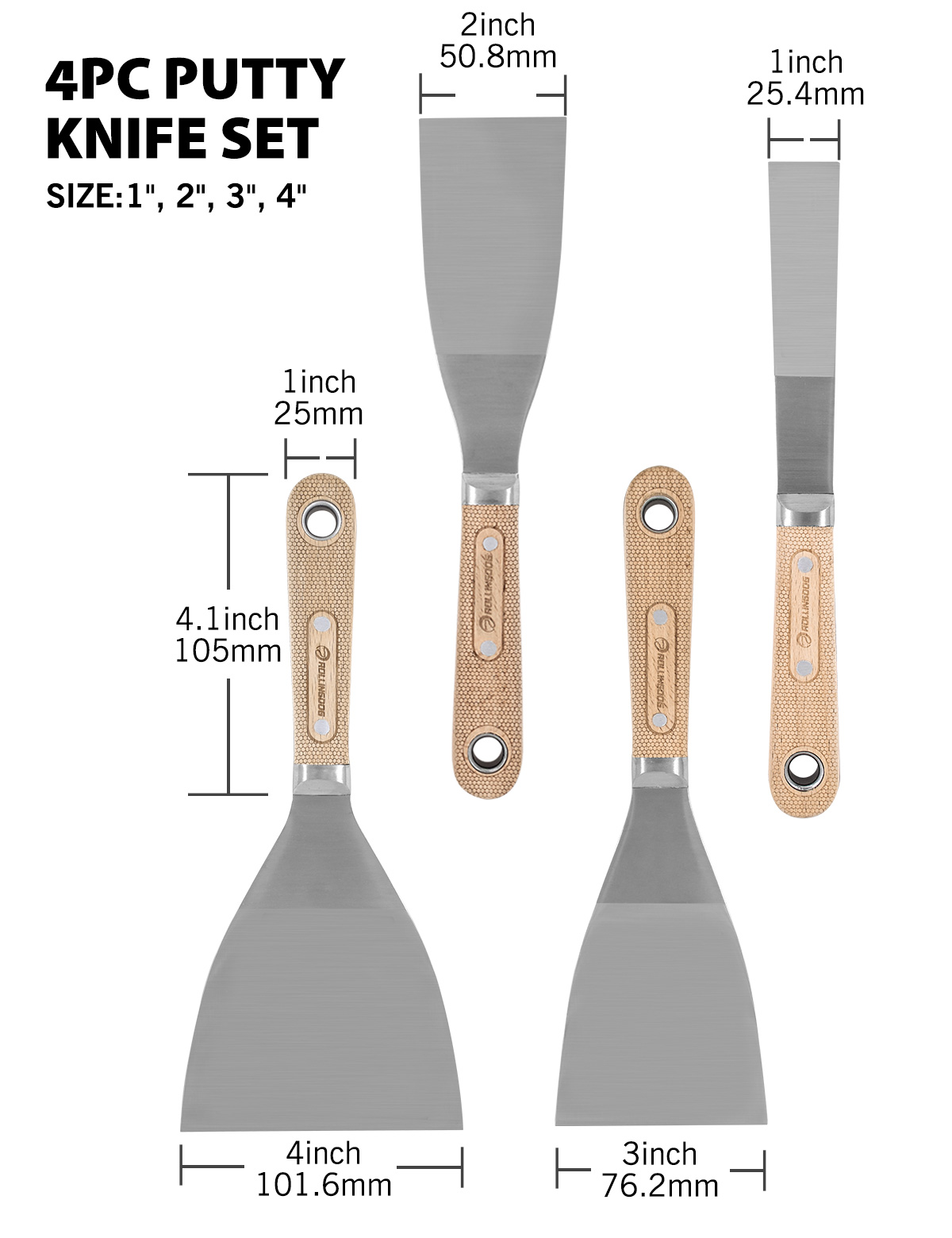 DOBERMAN™
4PC Putty Knife Set