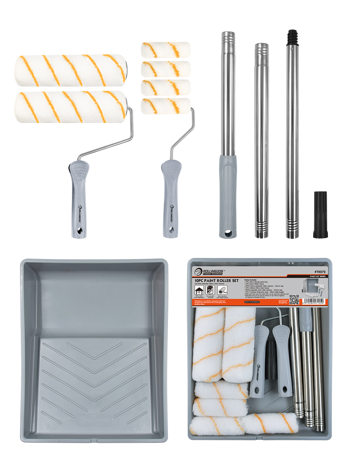 10-teiliges Farbroller-Set