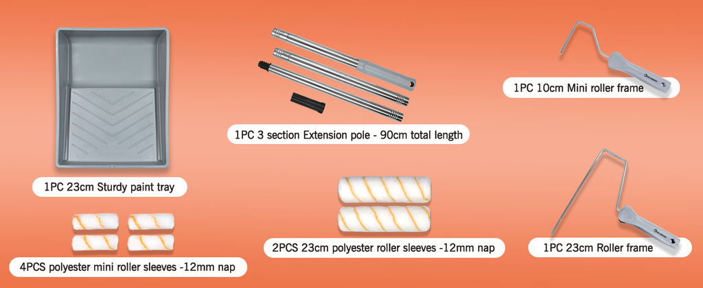 10-teiliges Farbroller-Set