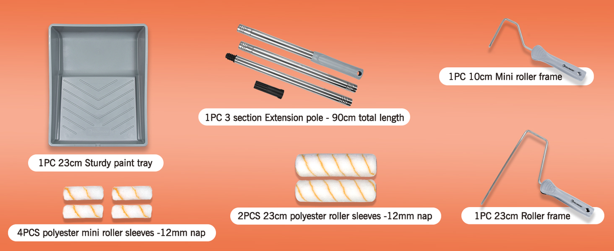 10-teiliges Farbroller-Set